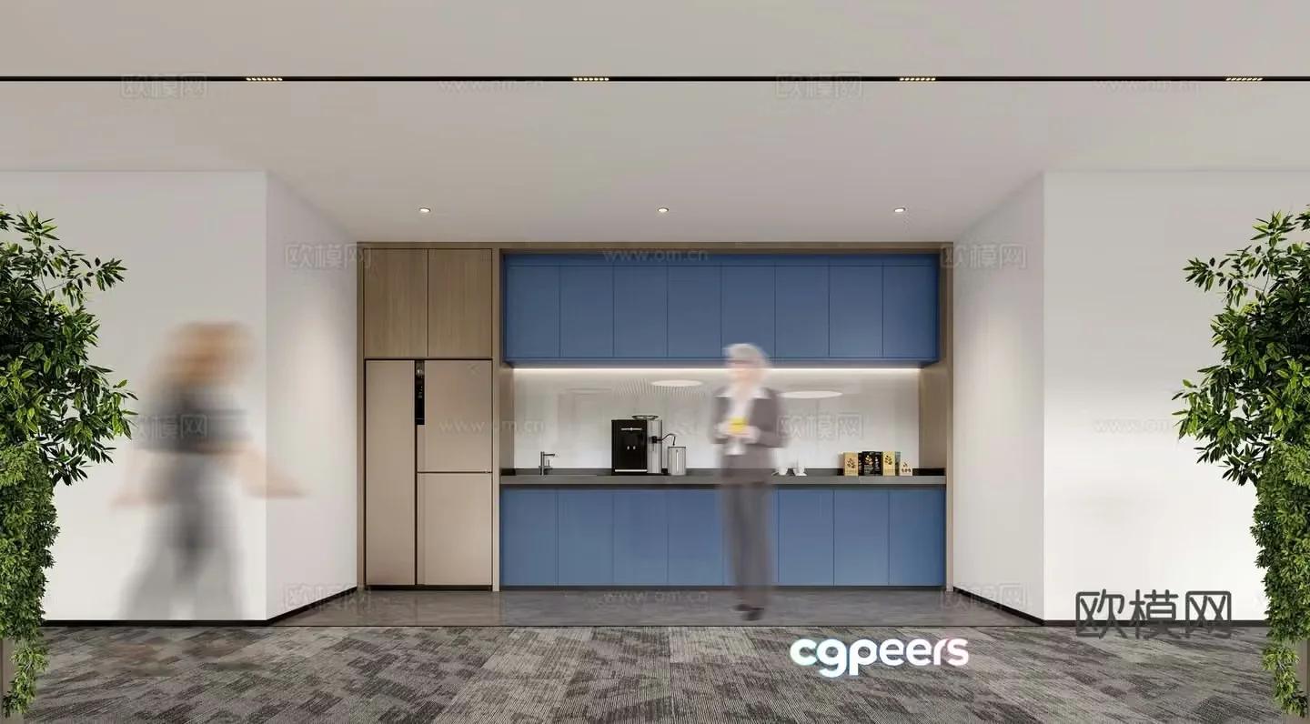 Modern office pantry 3D model