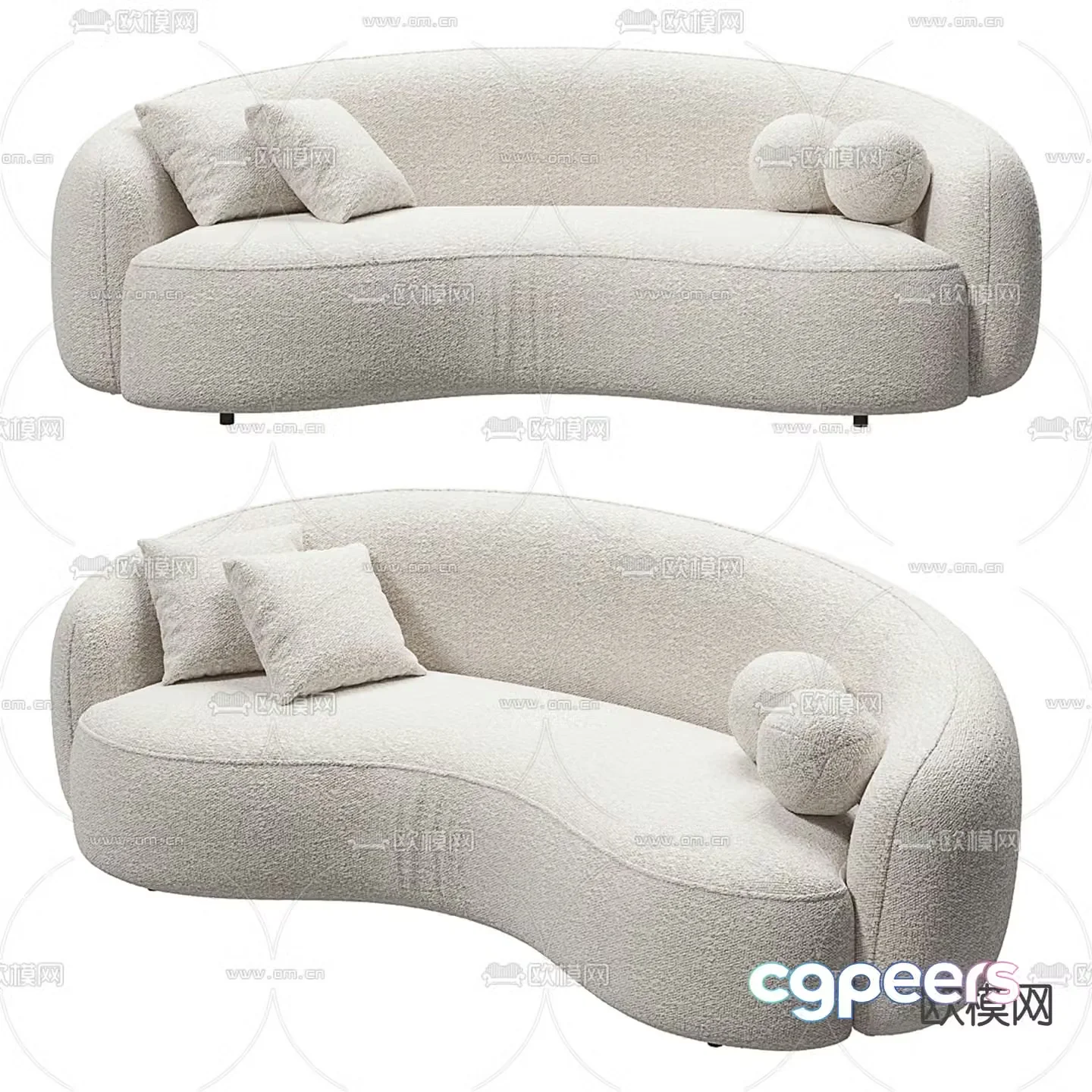 Curved sofa special shaped sofa 3d model