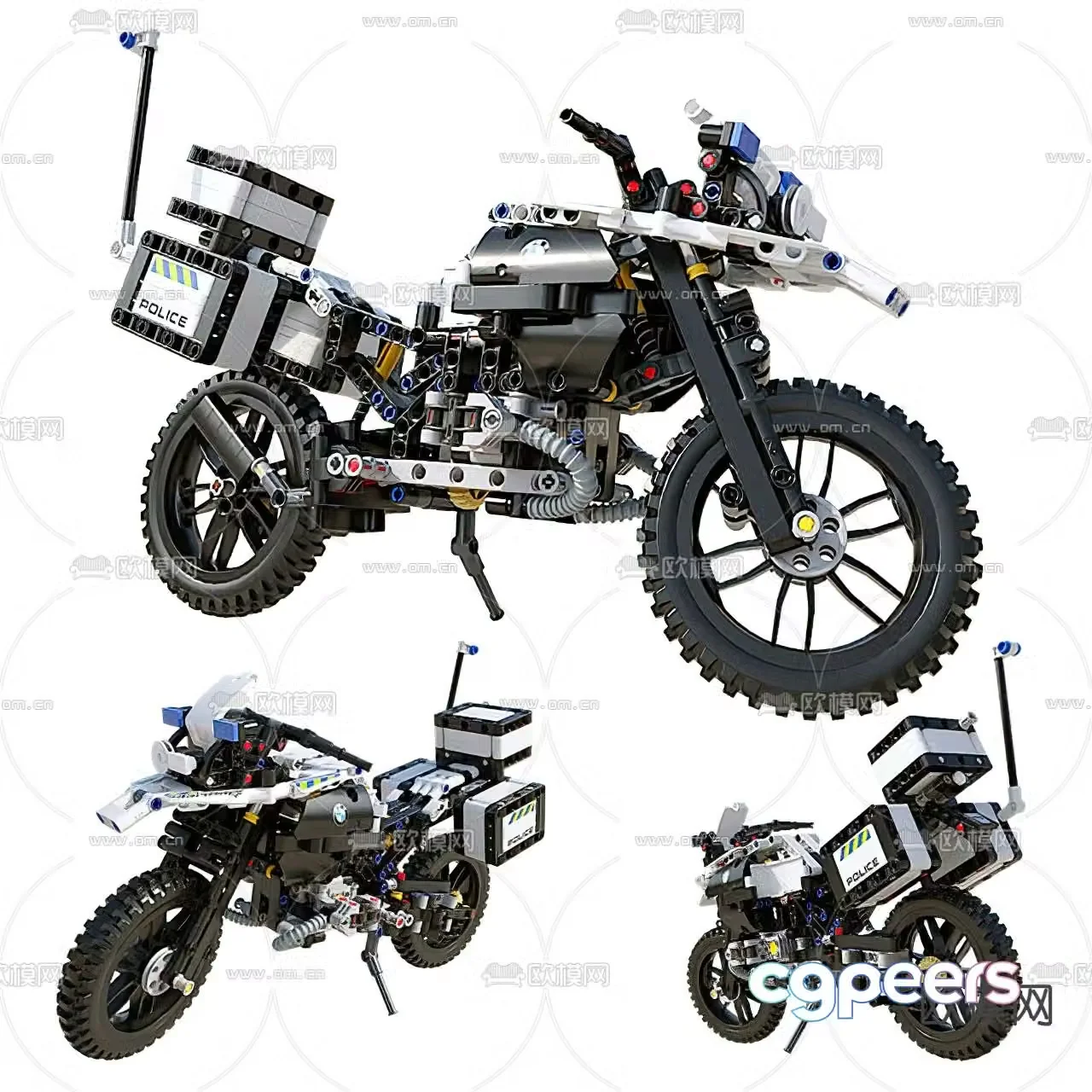 Building block motorcycle 3d model