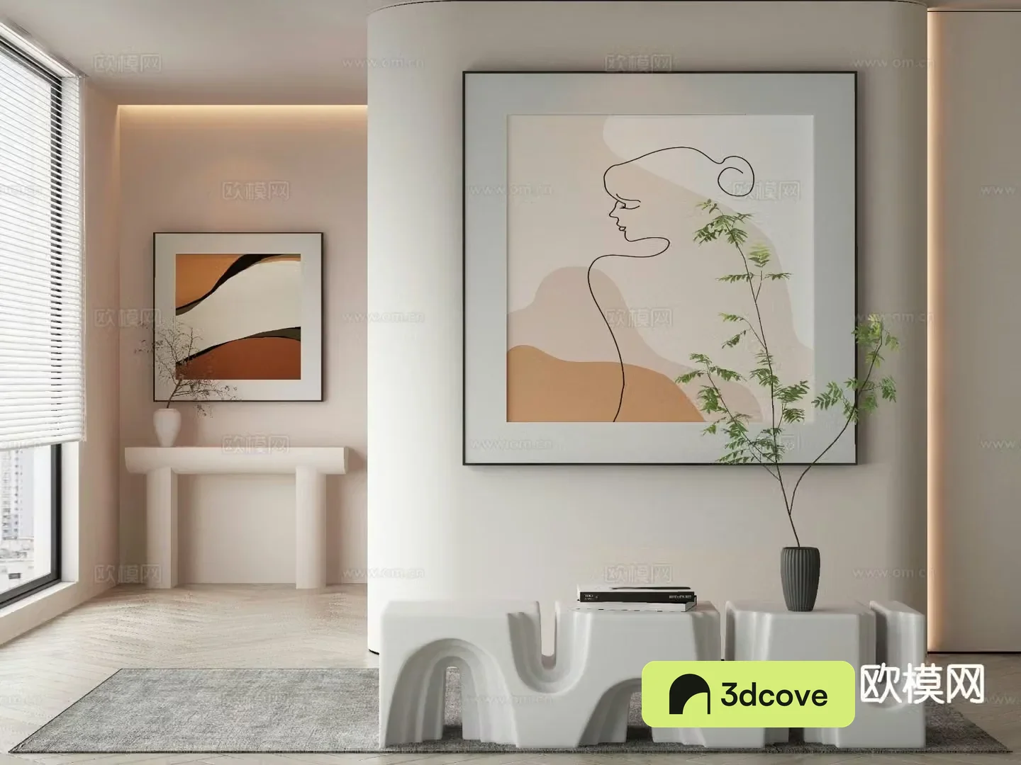 Modern decorative painting simple drawing figure painting