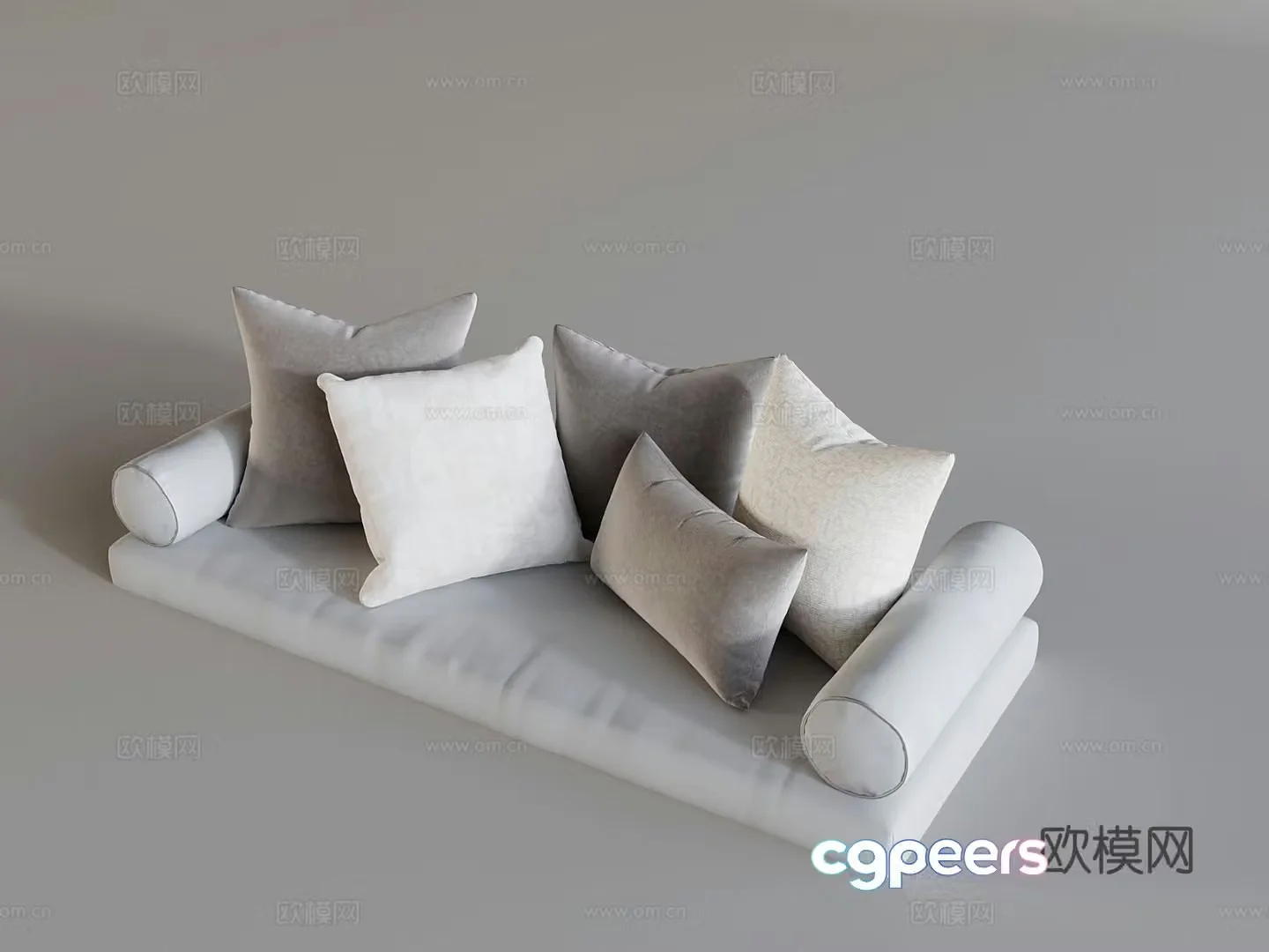 Cream style cushion seat cushion bay window cushion 3d model