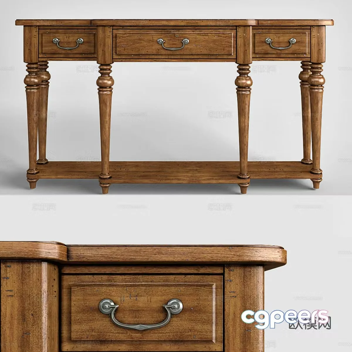 Hooker furniture living room Tynecastle console table 3d model
