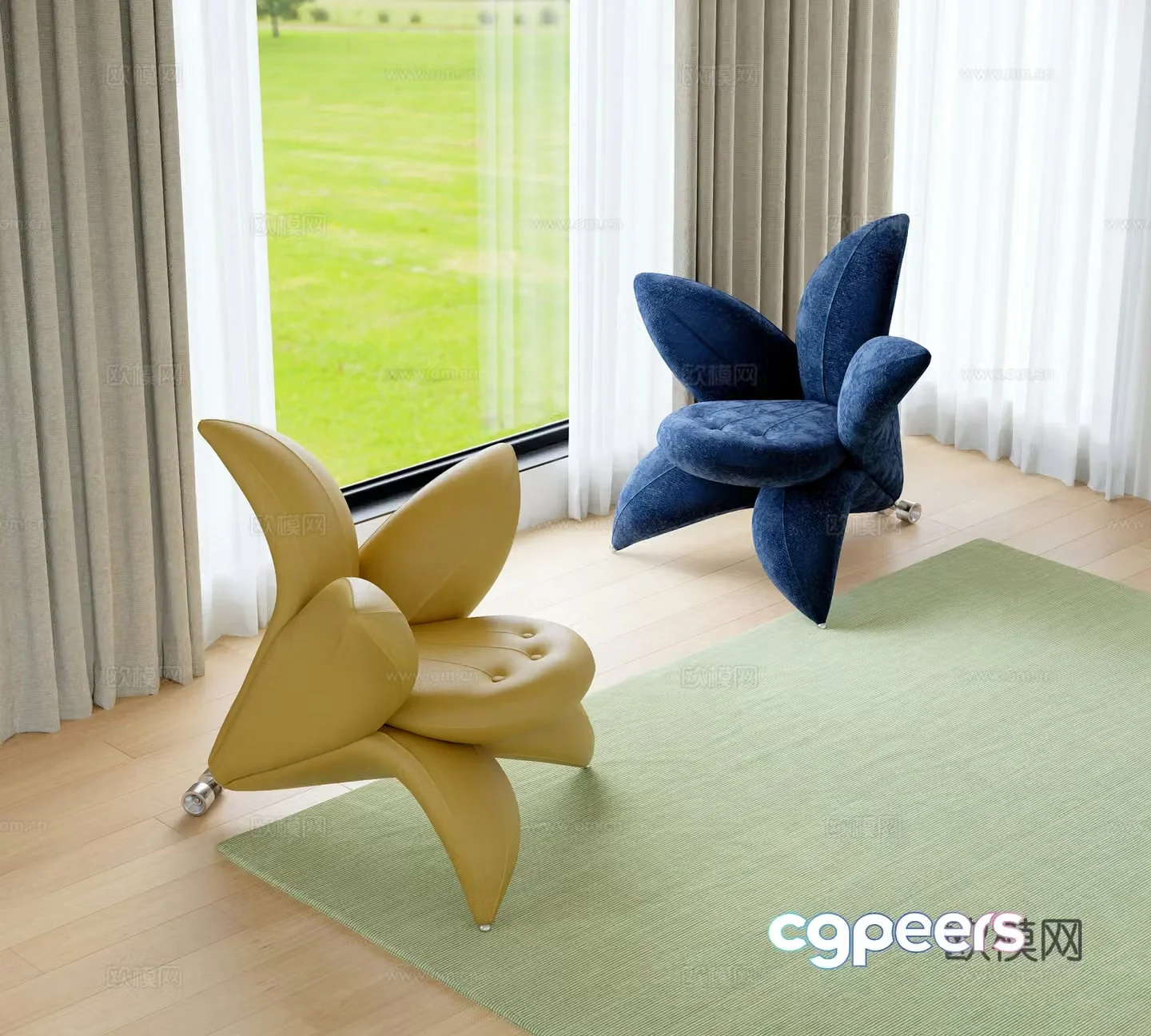 Modern balcony lounge chair 3d model