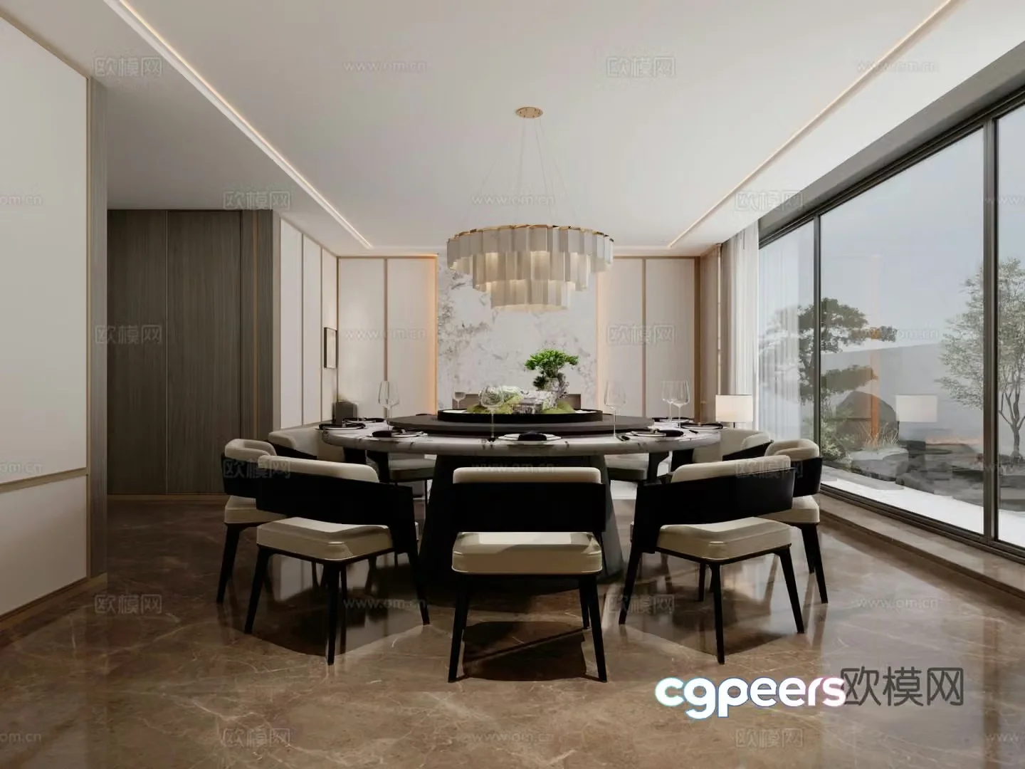 New Chinese style Chinese restaurant private room private room 3D model