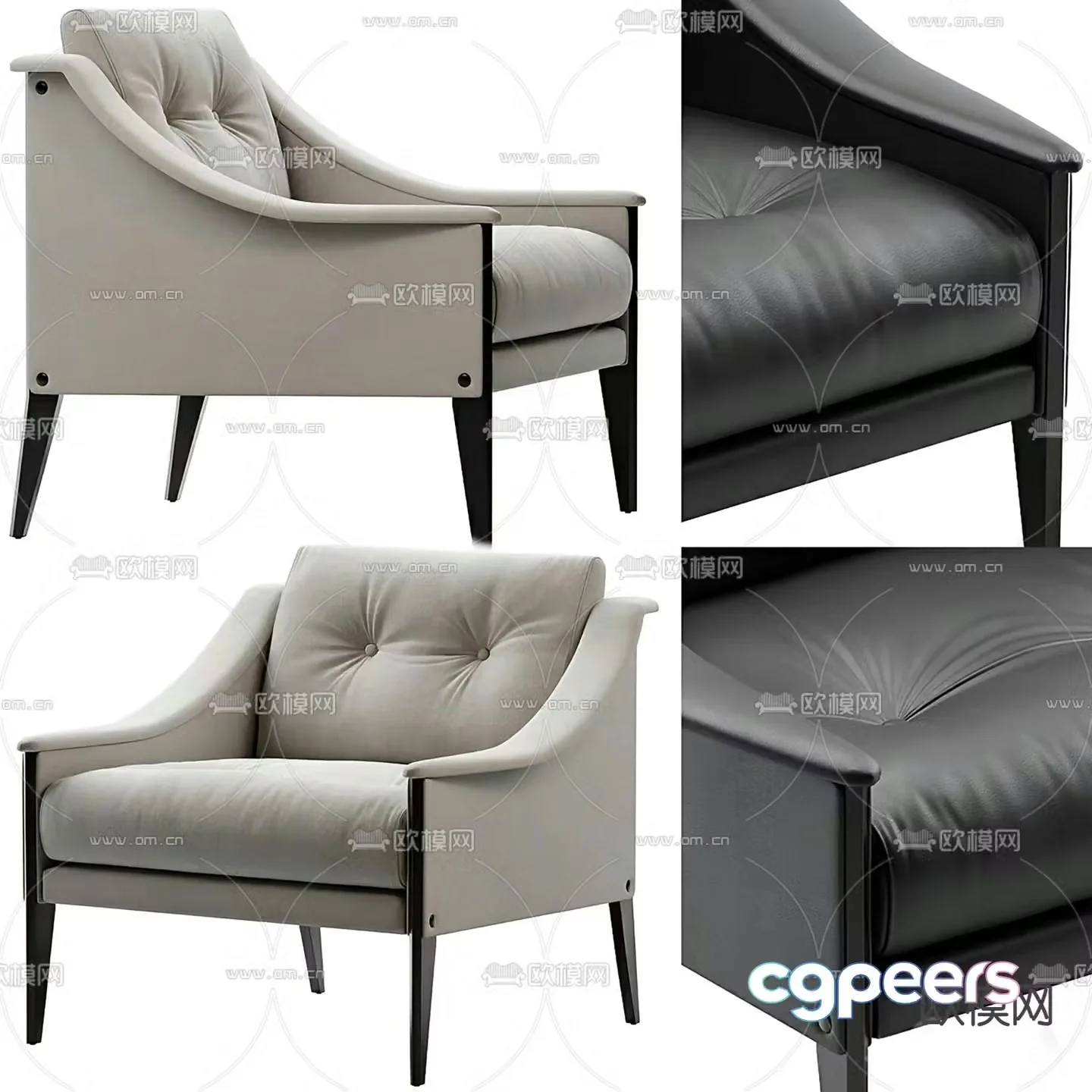 Dezza armchair lounge chair 3d model
