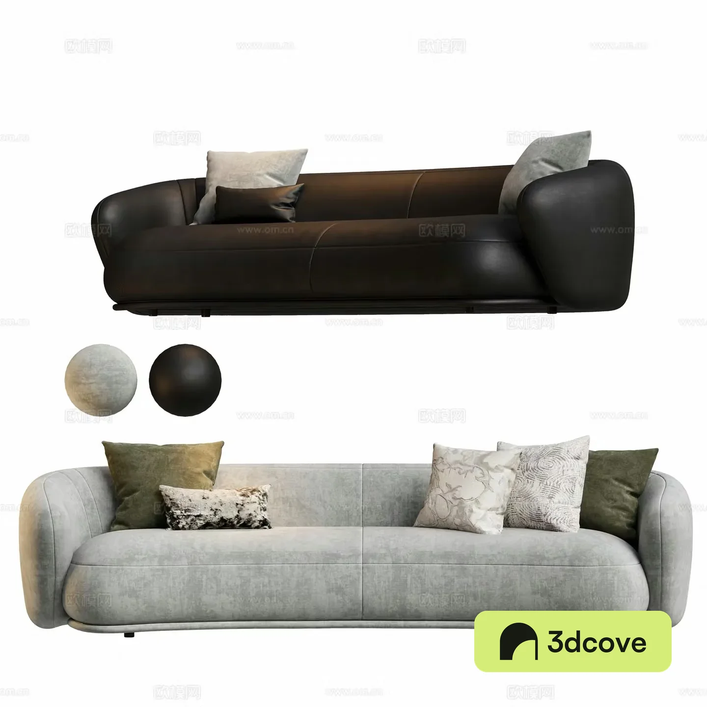 Double sofa upholstered sofa