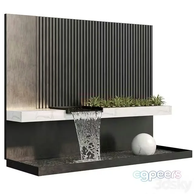 3ds Max Free – Modernist wall fountain 02