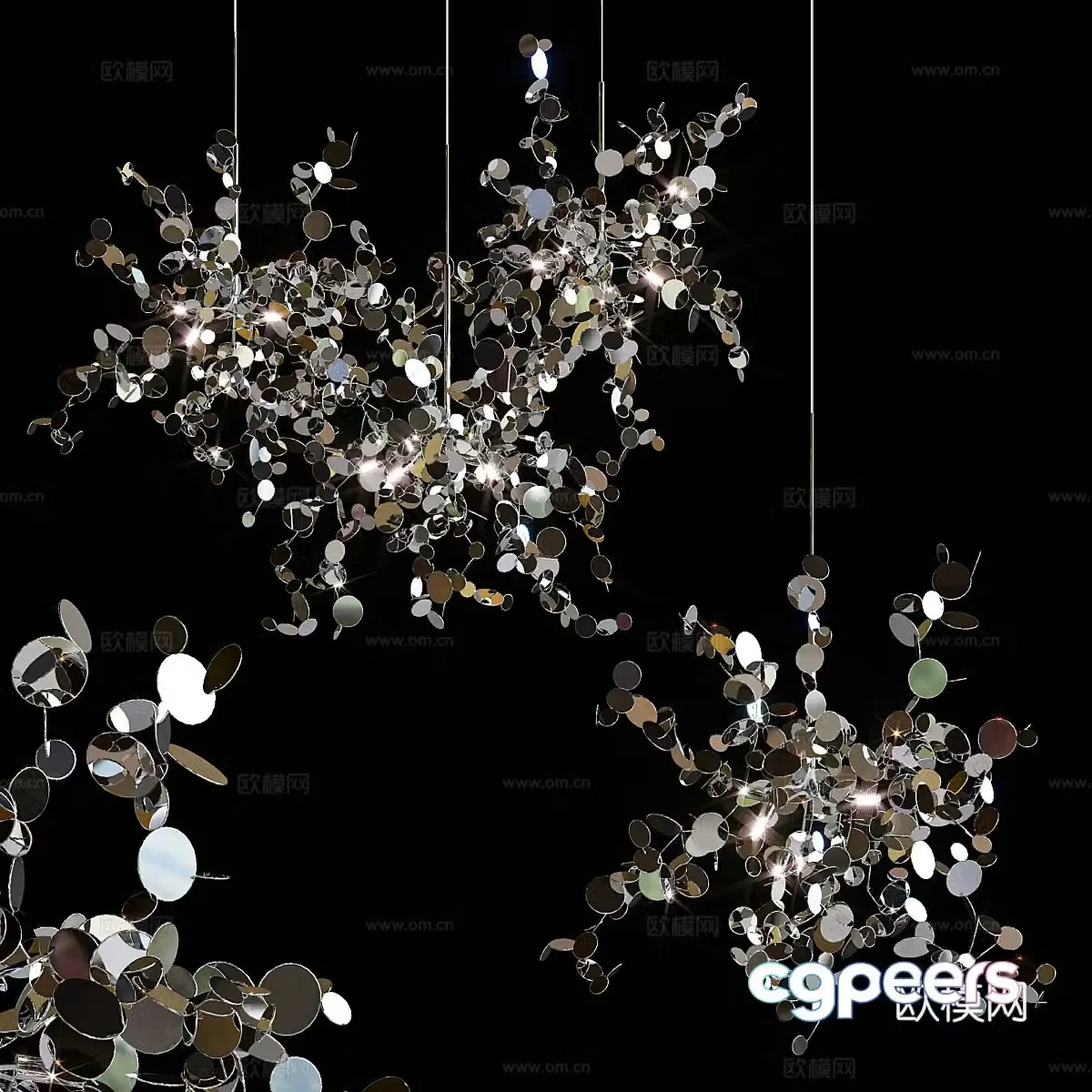 Modern wall decorative chandeliers 3d model