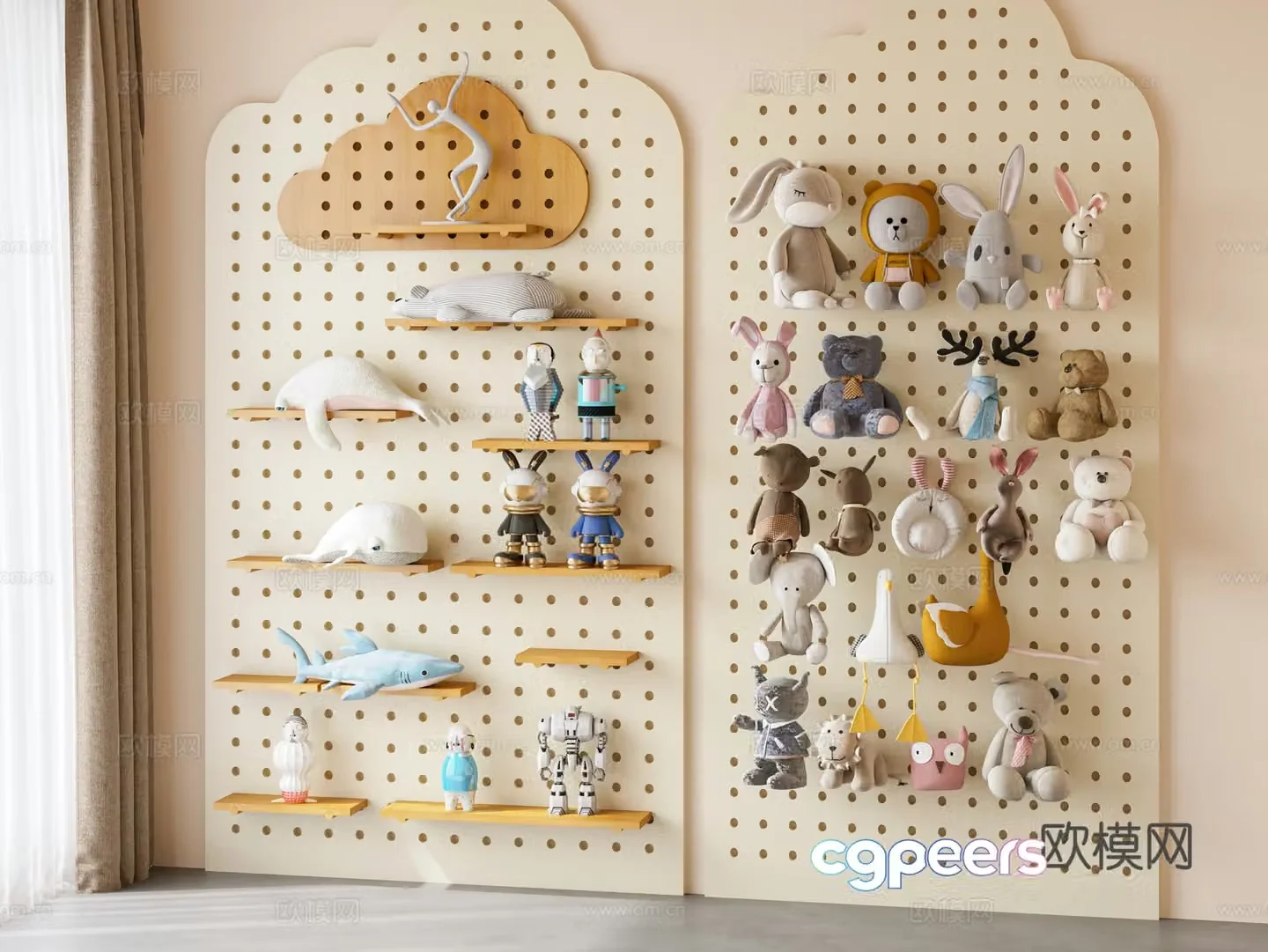 Children’s plush toys hole board children’s doll hole board wall decoration pendant toy doll children’s 3d model