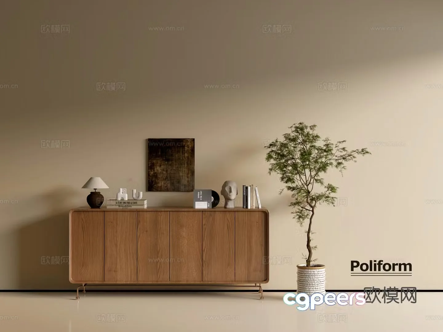 Modern wood grain cabinet ins wind minimalist wind cabinet whole cabinet sideboard balcony cabinet storage 3D model