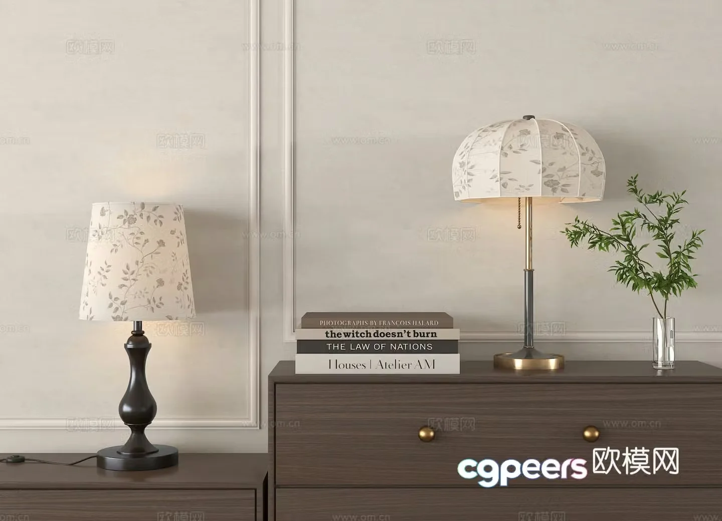Middle-aged style table lamp retro table lamp 3d model
