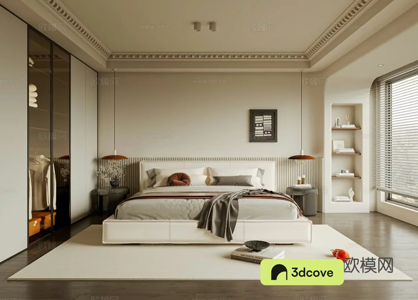 French bedroom bed nightstand accessories curtains carpet