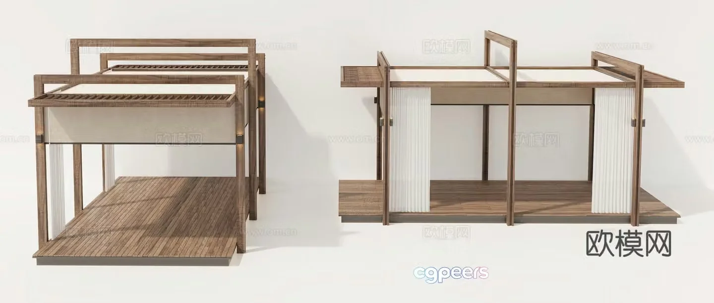 Outdoor sunroom pavilion pavilion awning 3d model