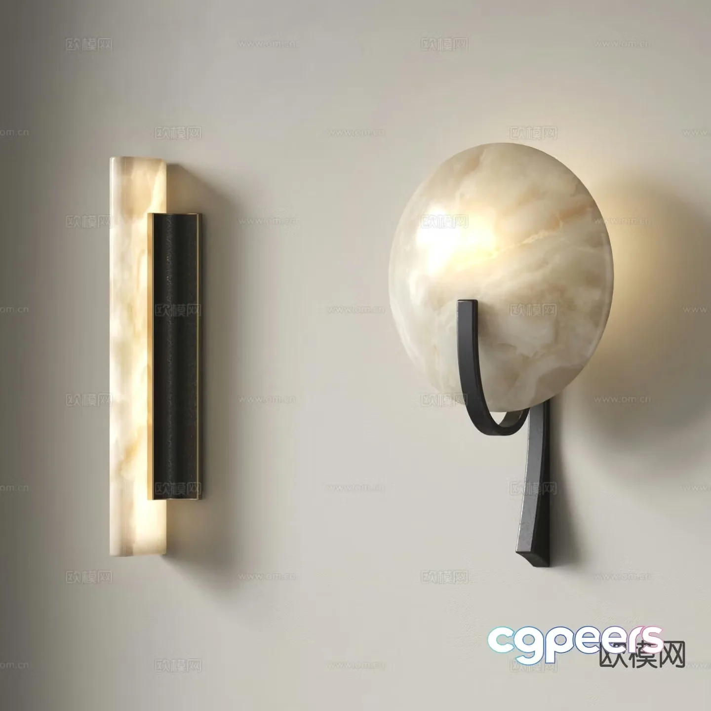Nordic wall lamp marble wall lamp long wall lamp 3D model