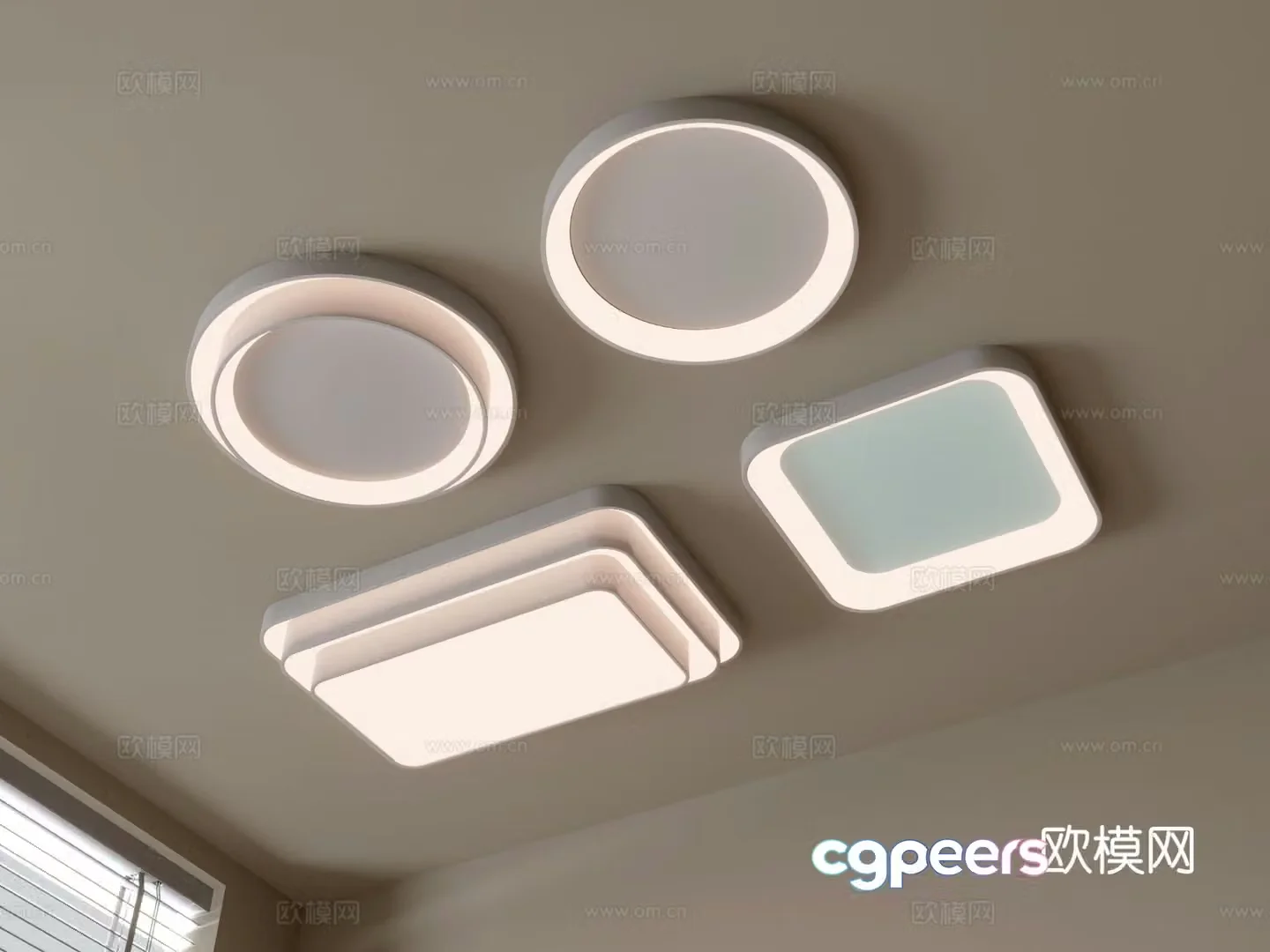 Geometric ceiling lamp bedroom lamp 3d model