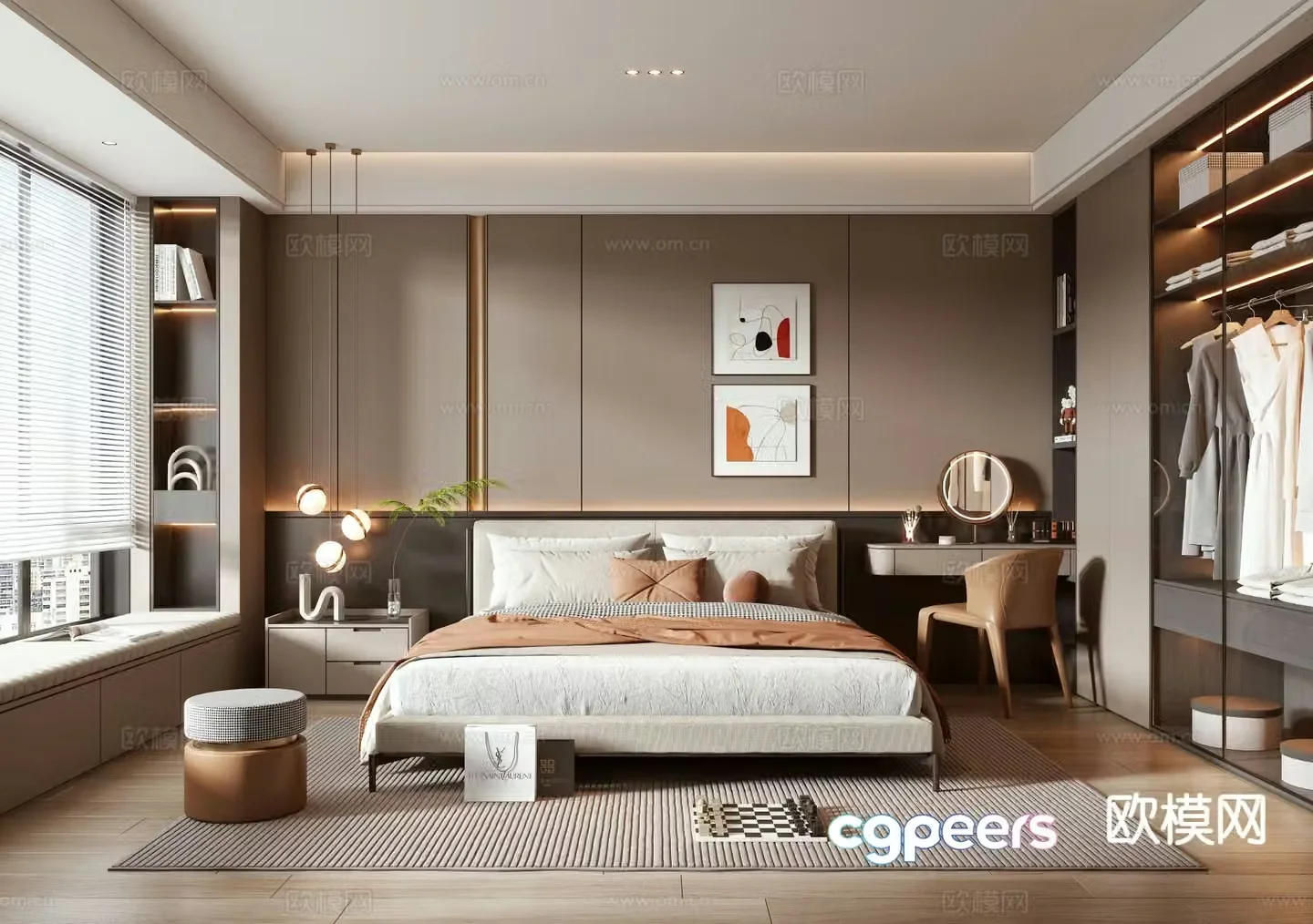 Italian style bedroom master bedroom 3d model