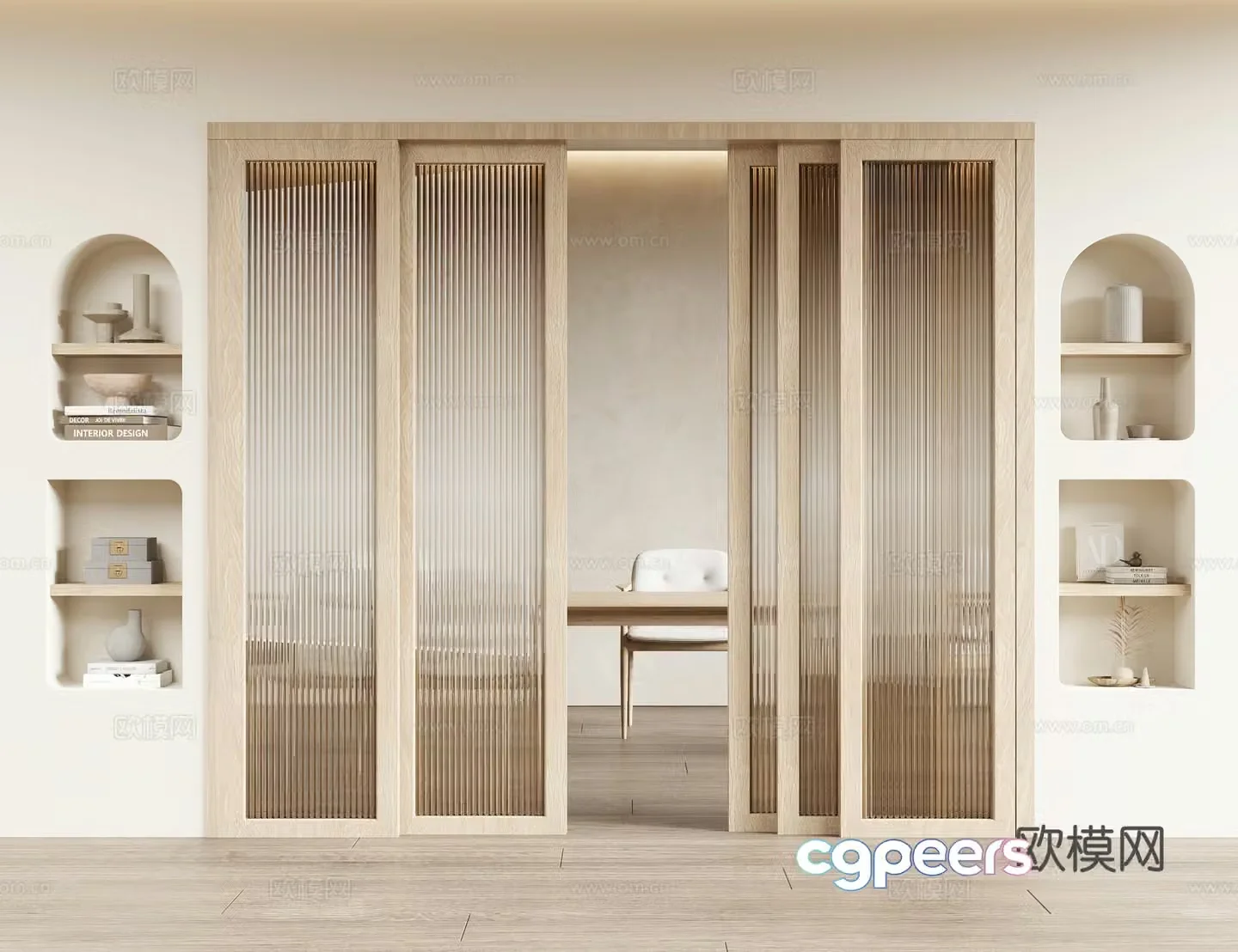 Nordic sliding door 3D model