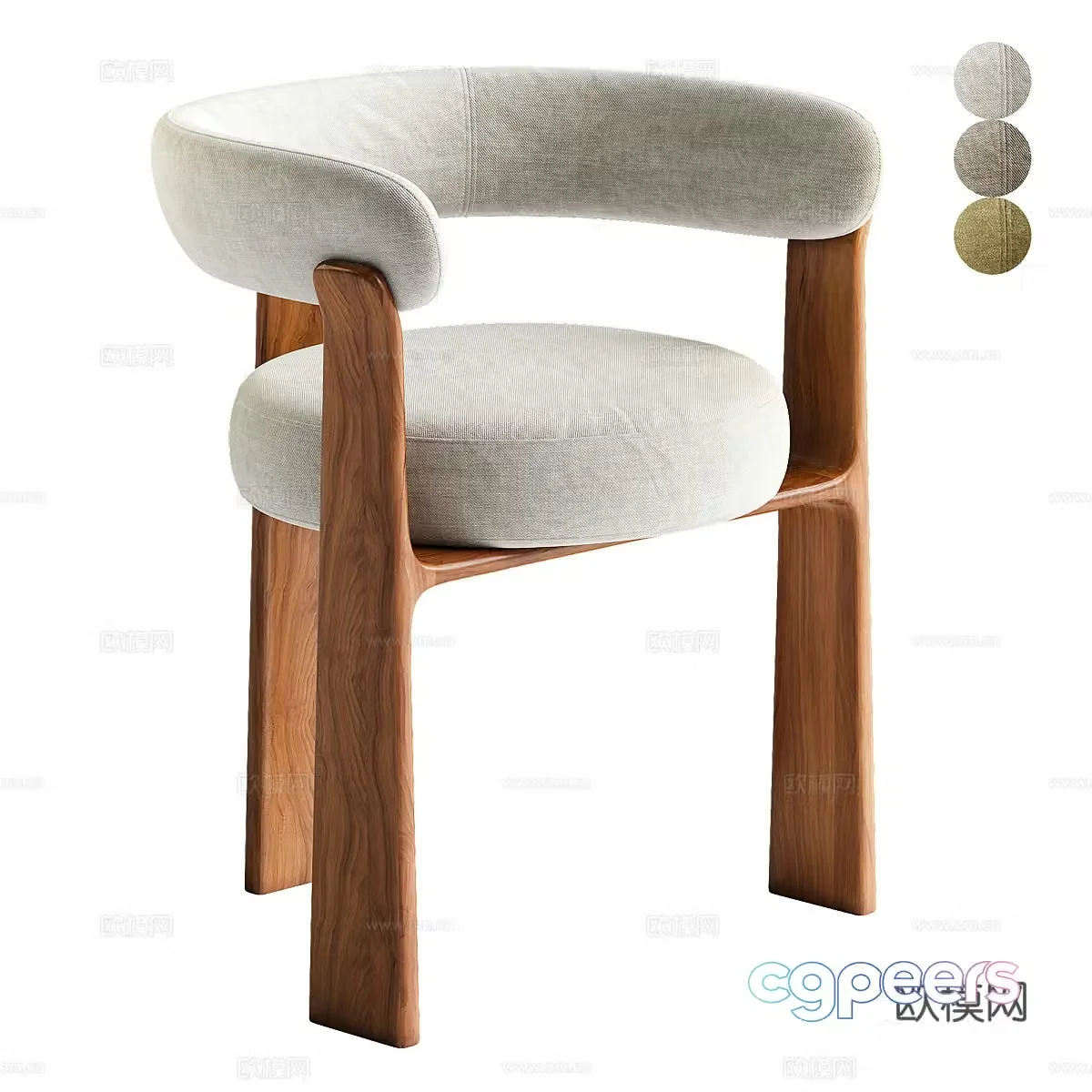 New Chinese style Wasabi Kave Home Armchair 3D Model
