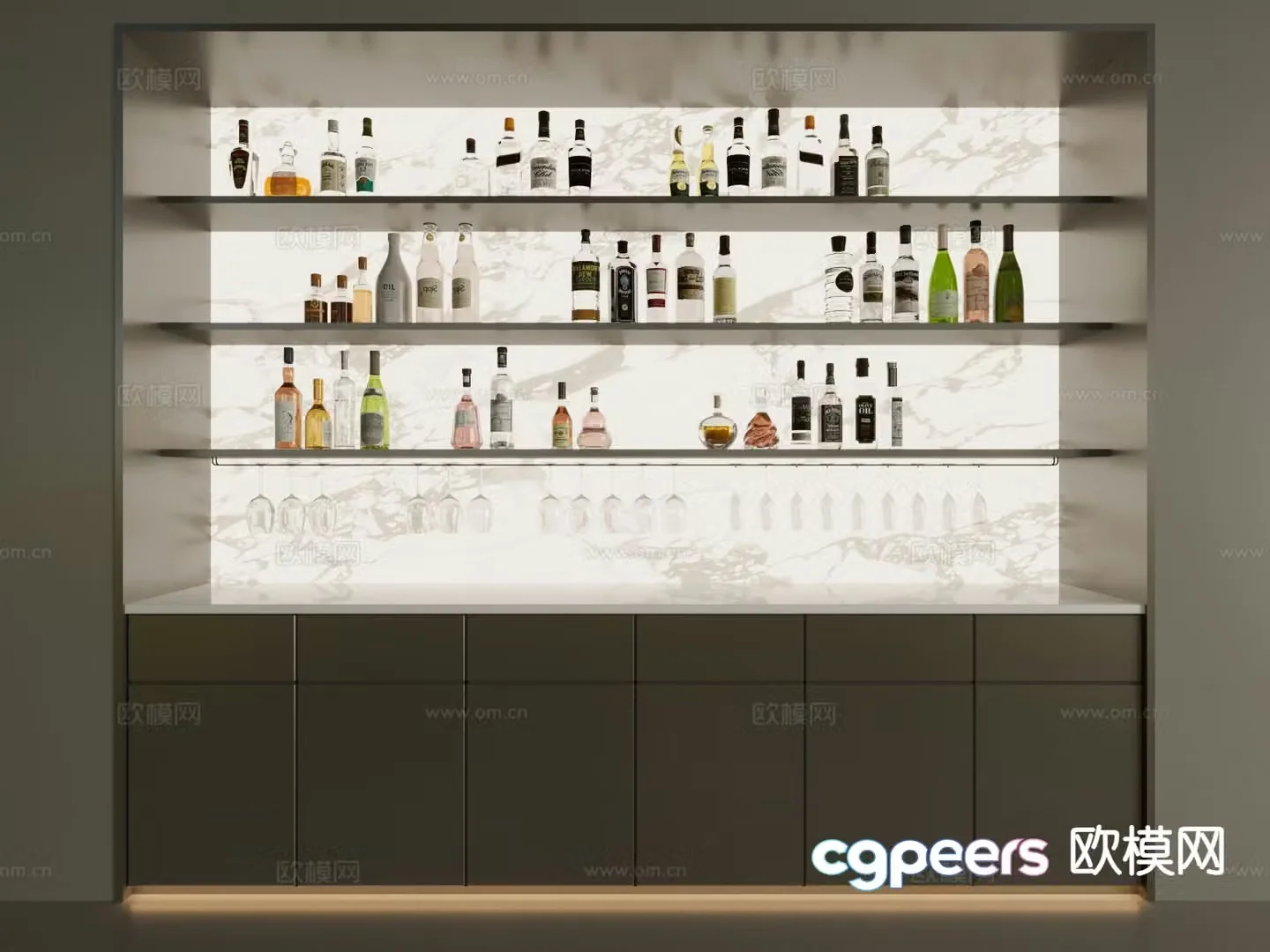 Modern wine cabinet 3d model