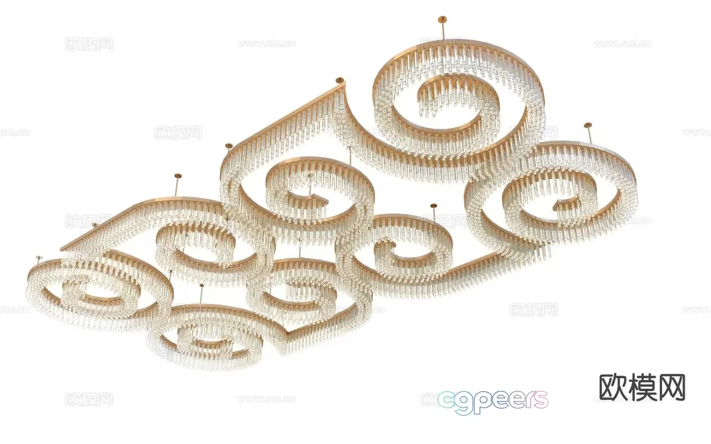 Modern crystal chandelier 3d model