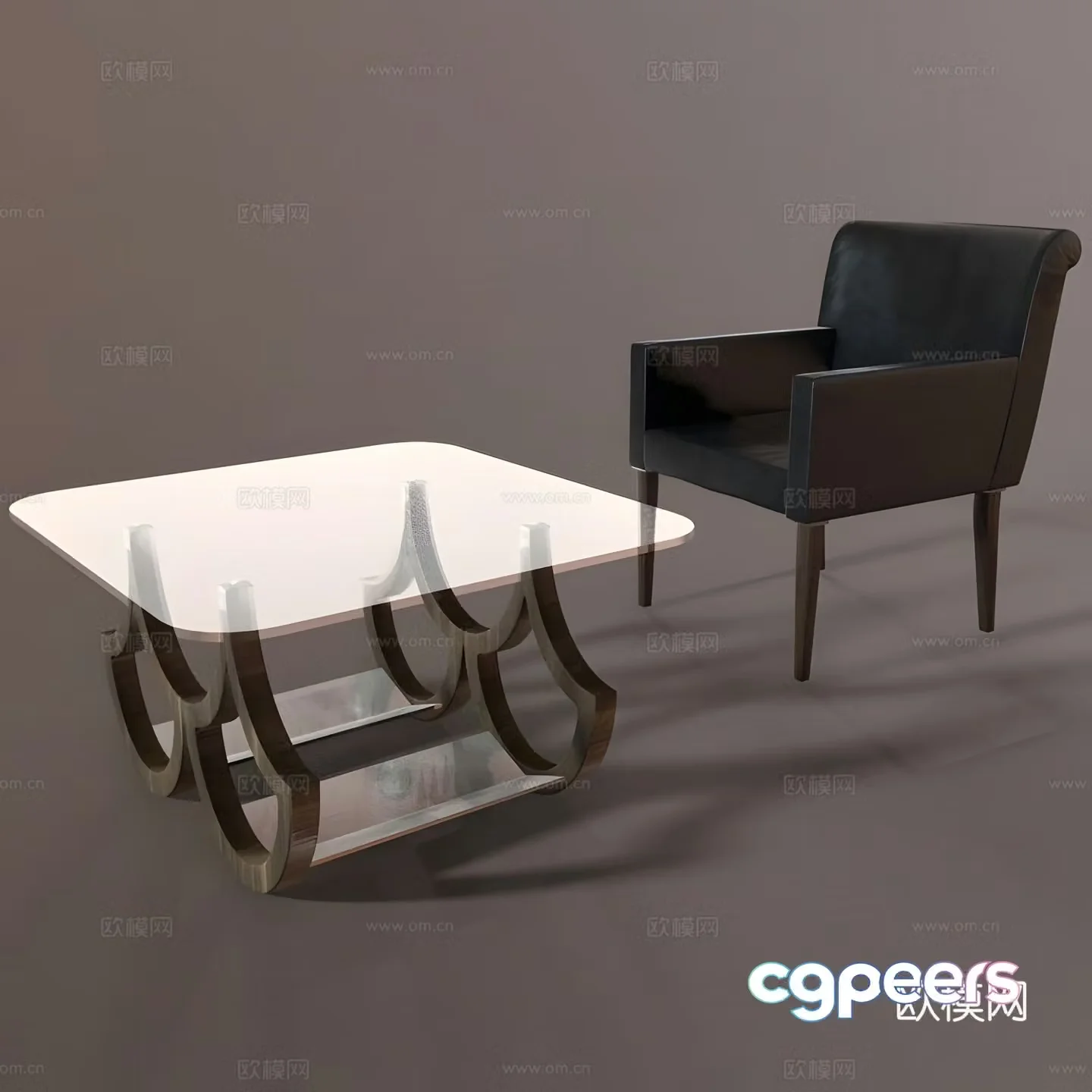 Leisure table and chair 3d model