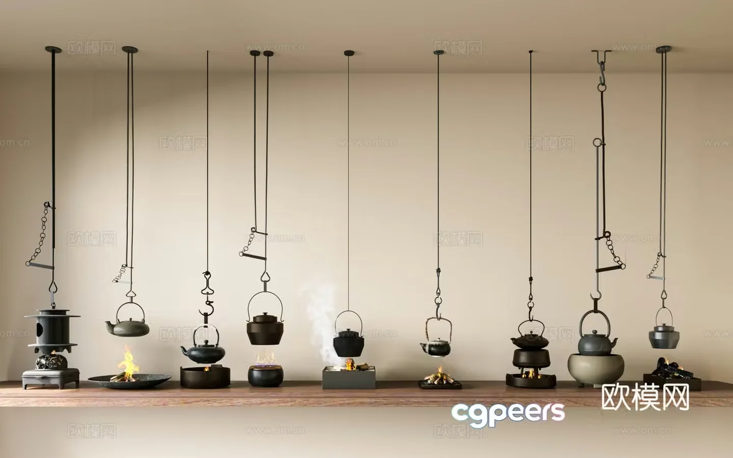New Chinese style teapot hanging teapot tea set teapot teapot decoration tea cabinet tea wall decoration 3D model