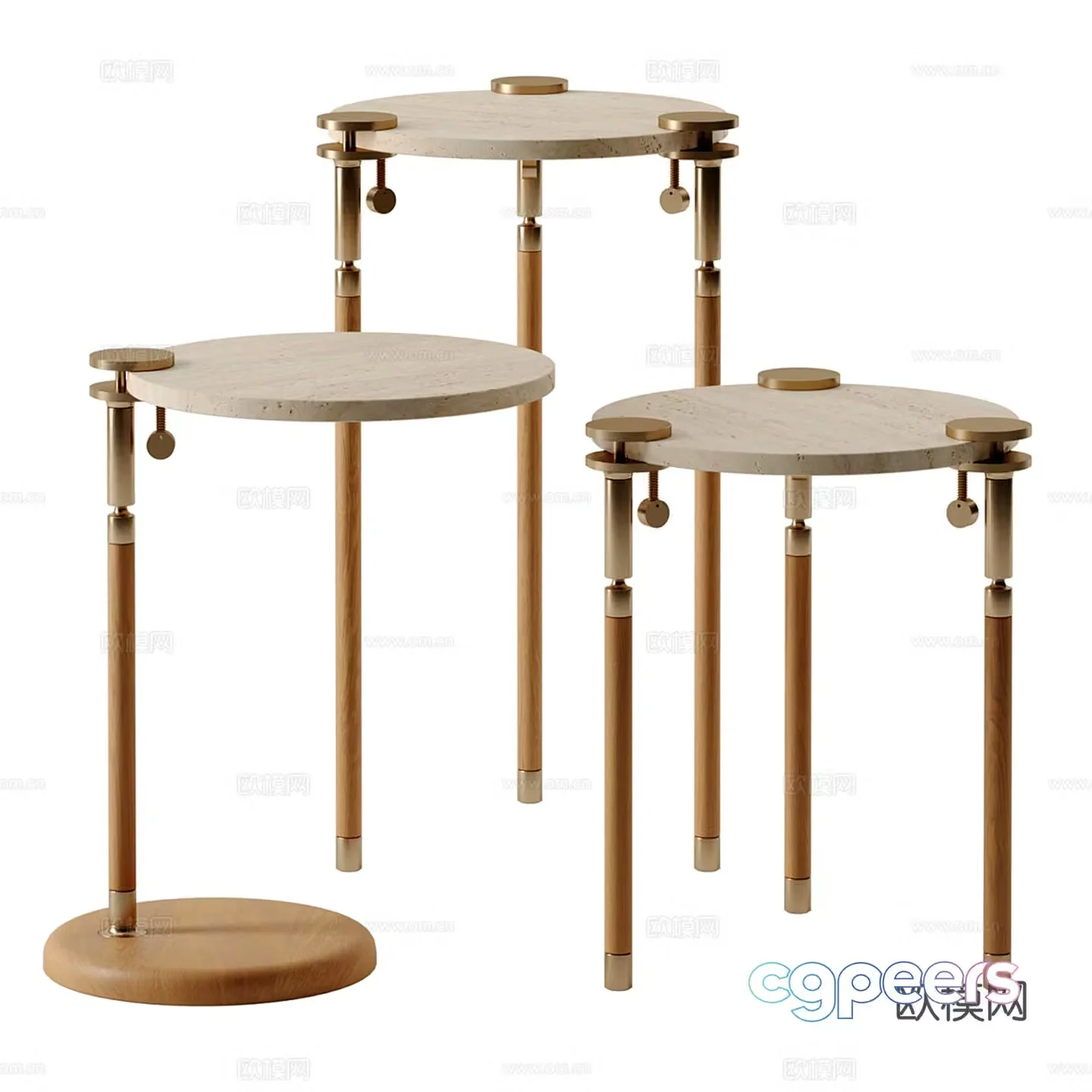 Light luxury side table round table angle table 3D model