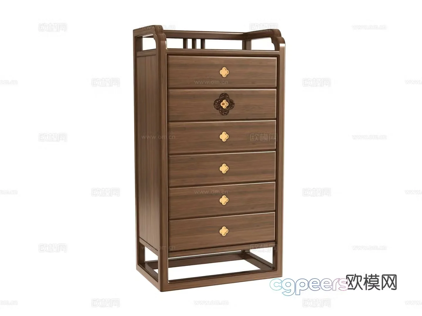 Chinese style chest of drawers 3d model