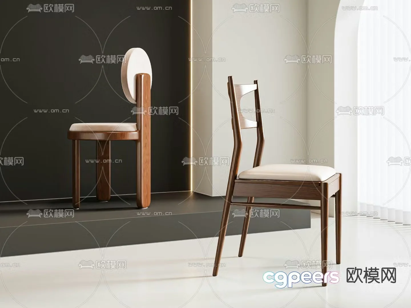 Medieval style chair dining chair 3d model