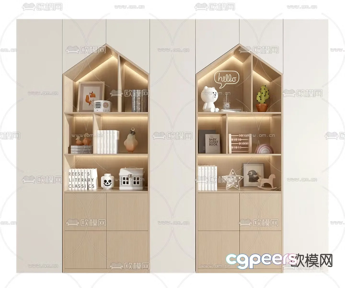 Children’s cabinet bookcase 3d model