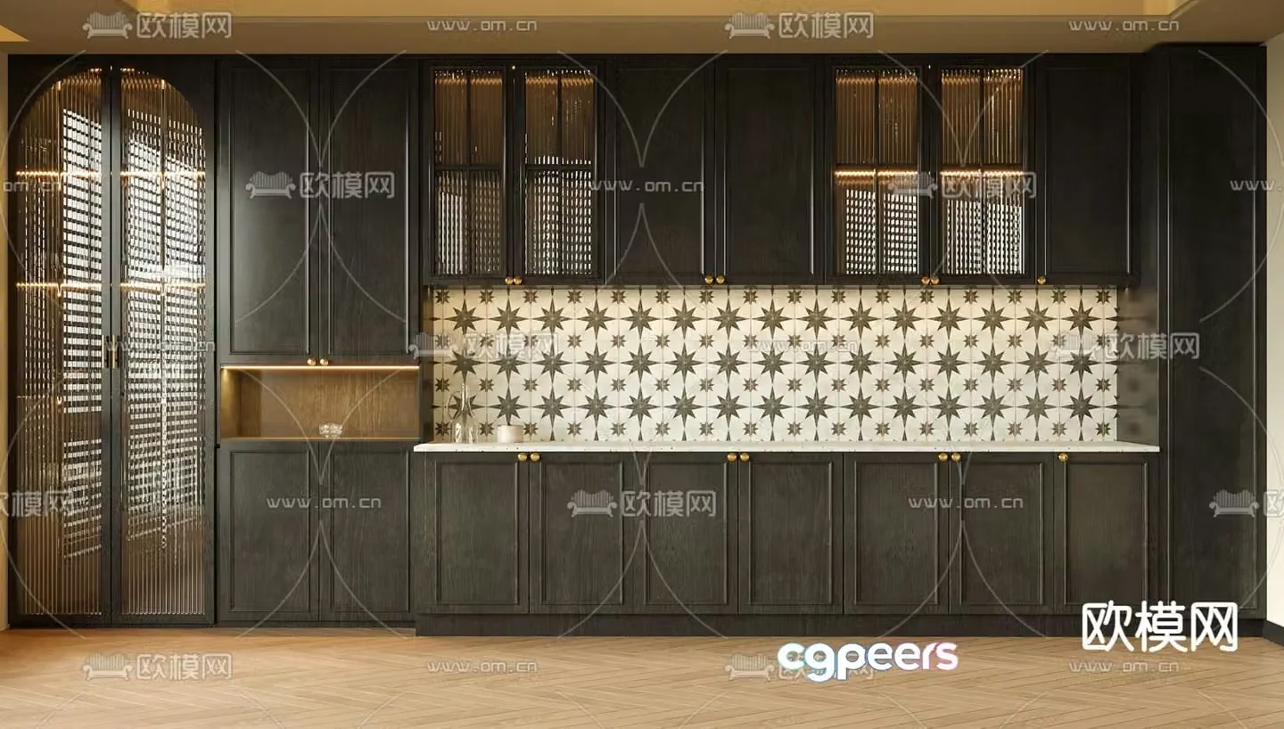 French wine cabinet cabinet 3d model