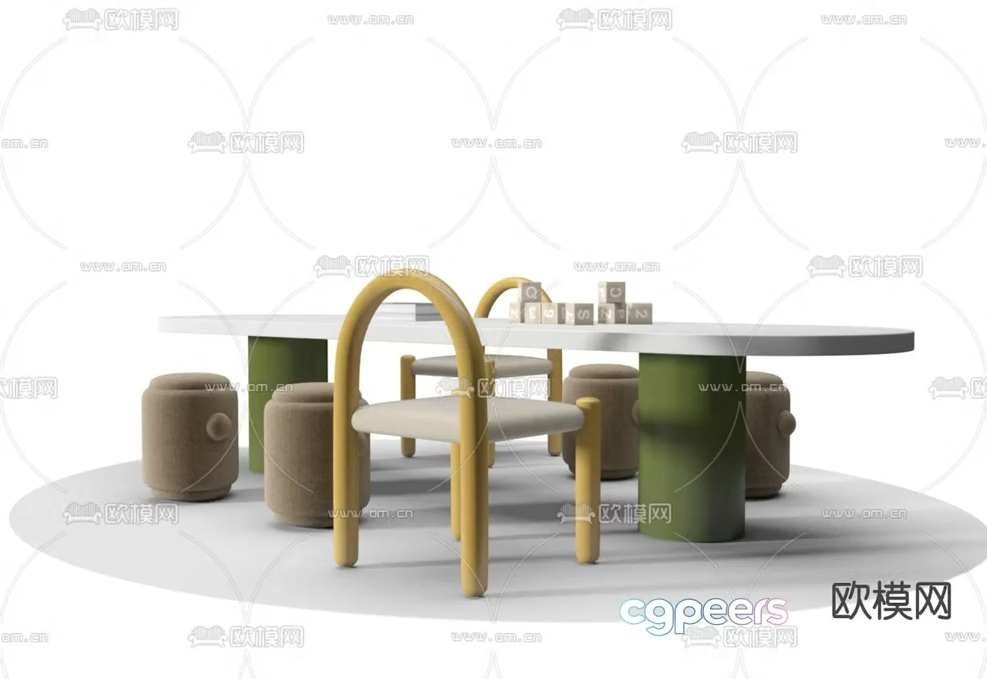 Children’s table and chair 3d model
