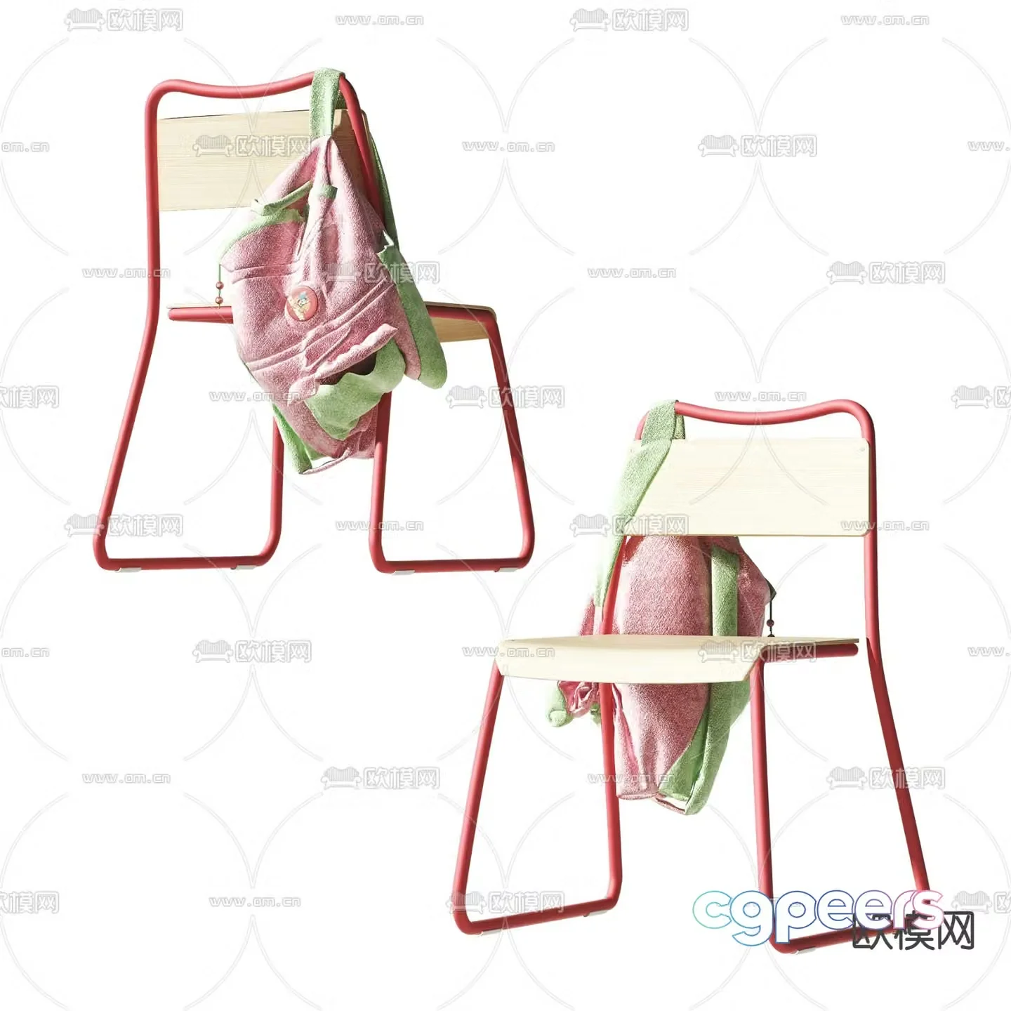 Nordic children’s single chair 3d model