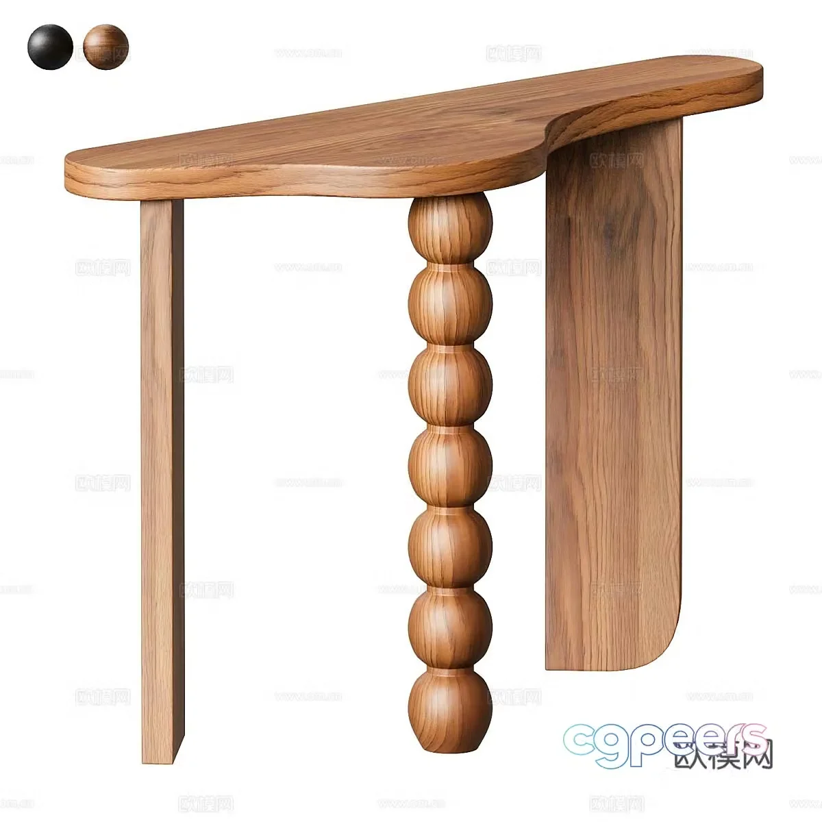 New Chinese style medieval solid wood end viewing platform entrance table entrance cabinet 3D model