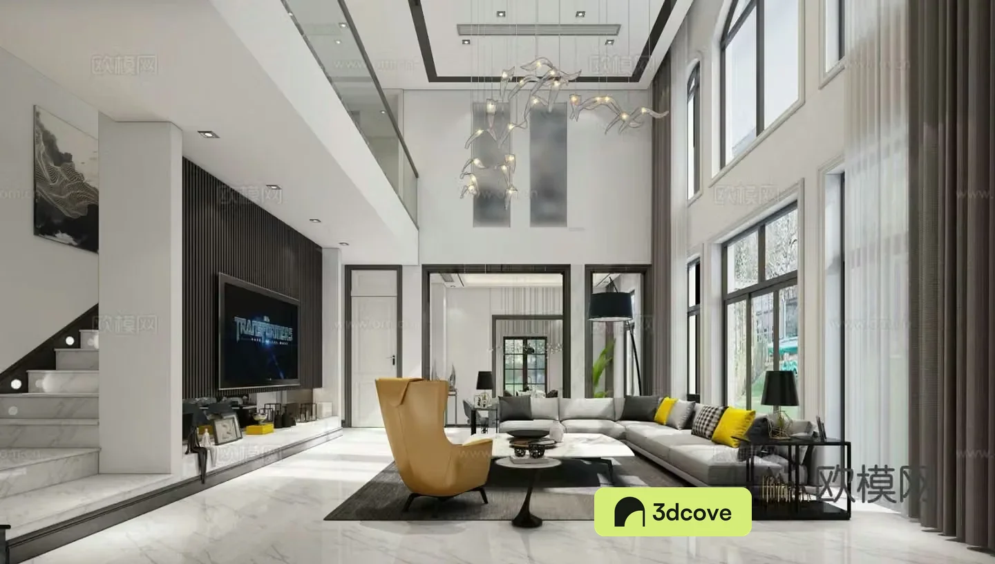 Villa living room villa hollow