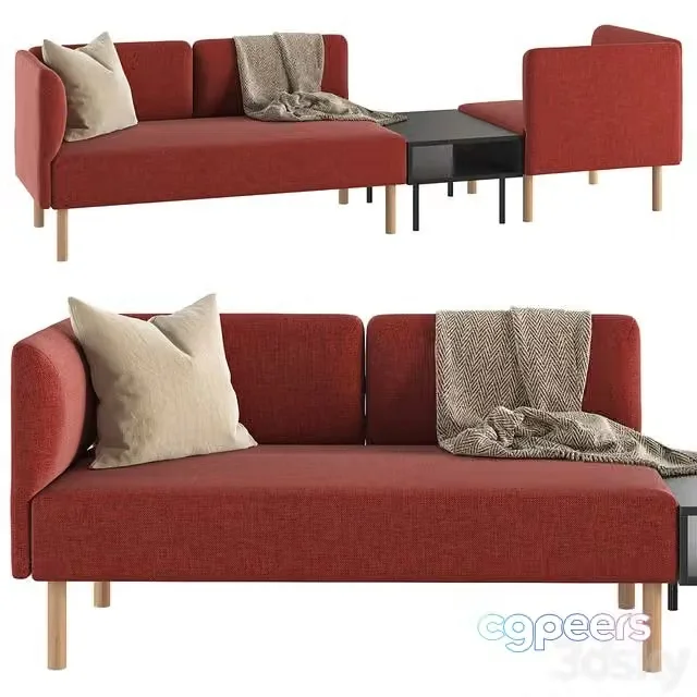 3ds Max Free – Lillehem 3-seat modular sofa