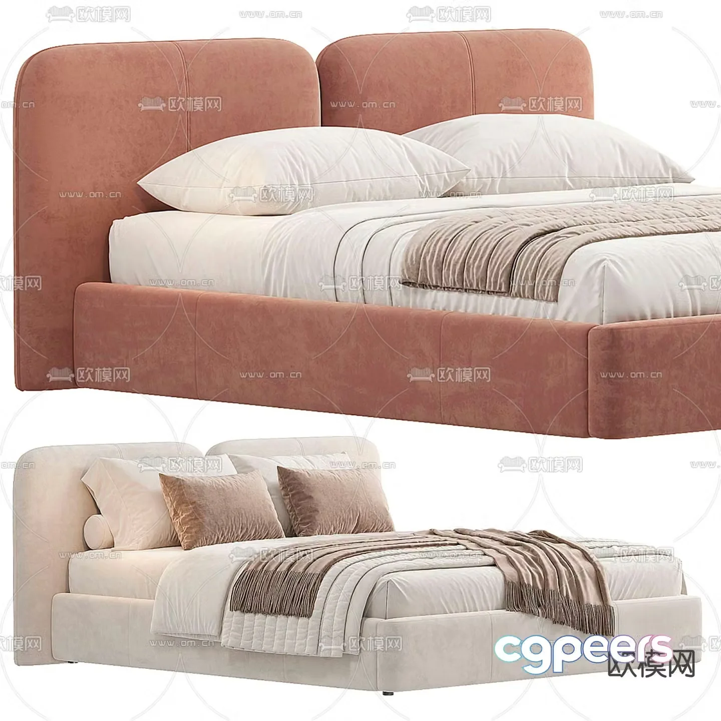 Double bed 3d model