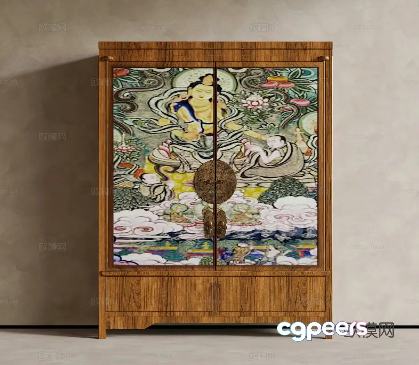 Wardrobe New Chinese style wardrobe Freestyle wardrobe 3D model