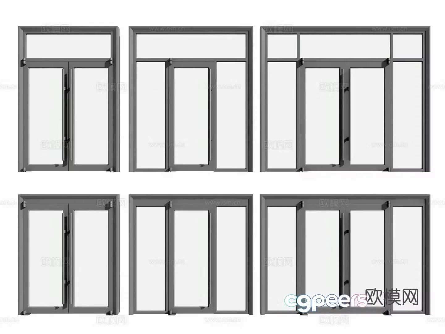 KFC Door Aluminum Alloy Door 3D Model
