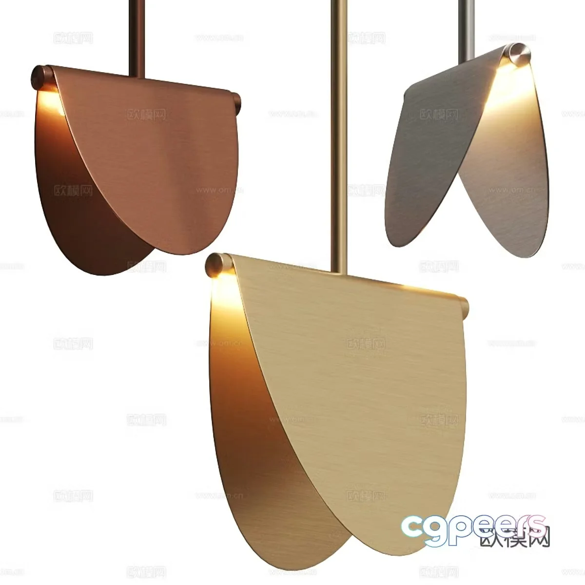 Modern light luxury metal decorative chandelier 3d model