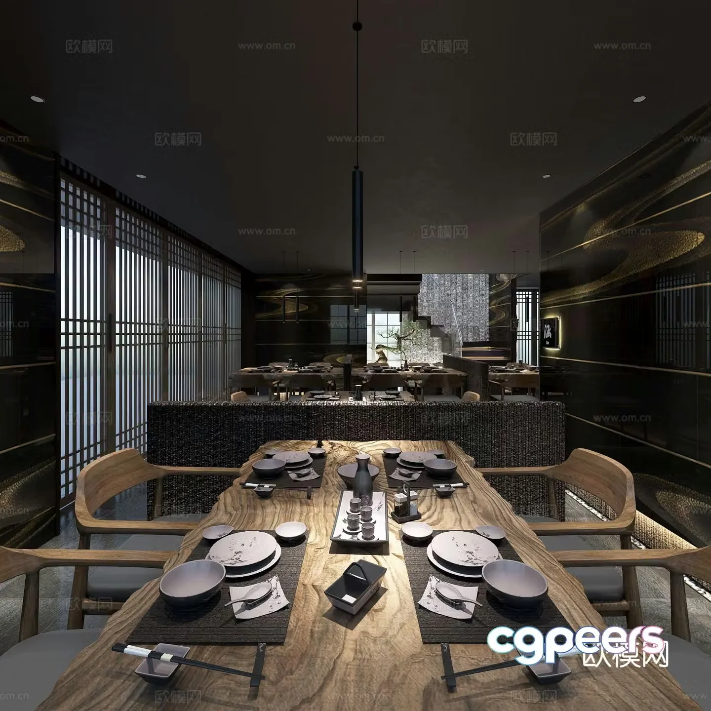 Special Japanese food store restaurant 3d model