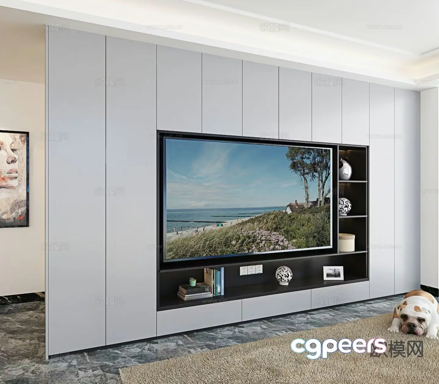 Integrated TV cabinet 3D model