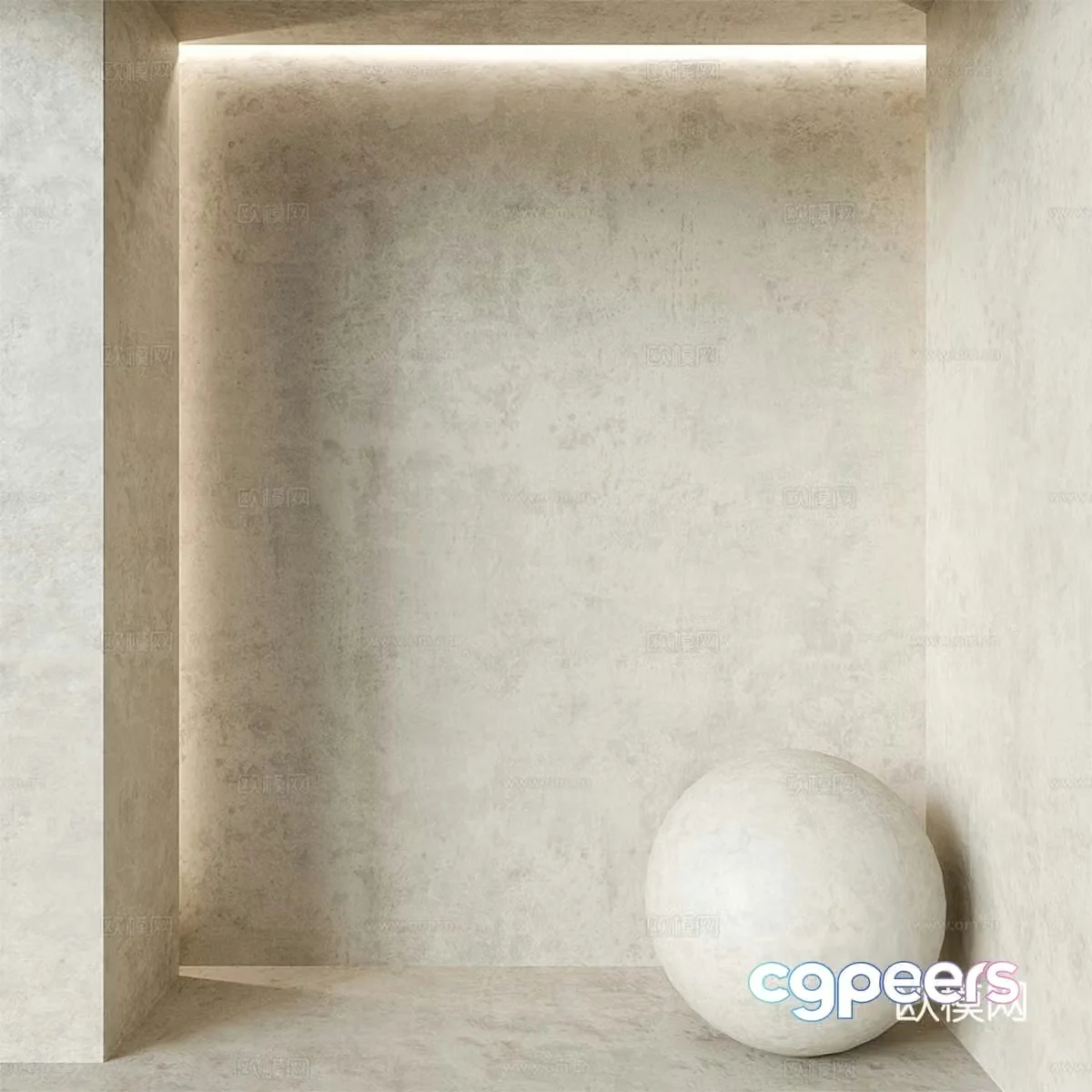 Modern micro cement wall coating 3d model