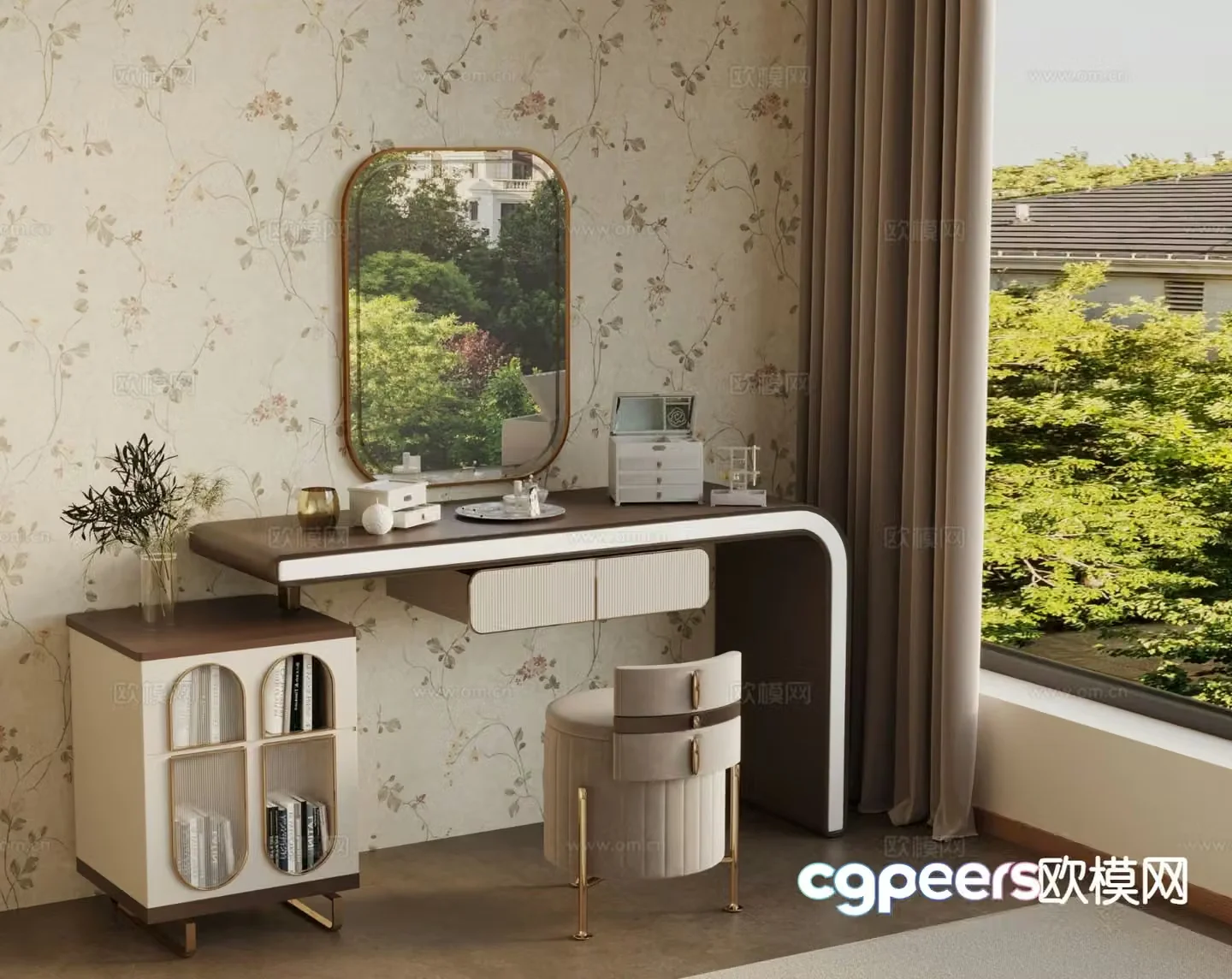 French dressing table cosmetics cosmetic box 3d model