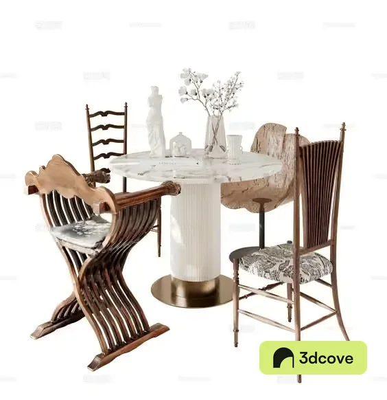 A Dining Table With Chairs