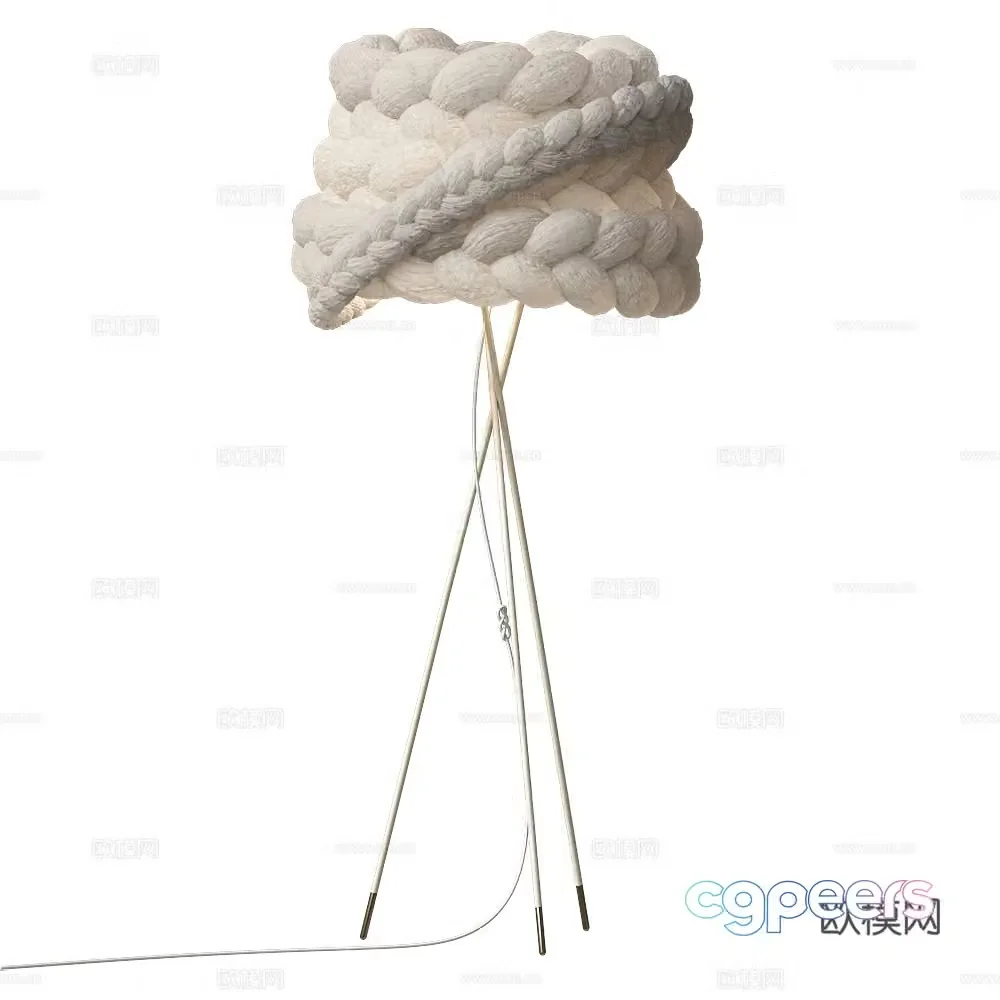 Modern creamy floor lamp 3d model