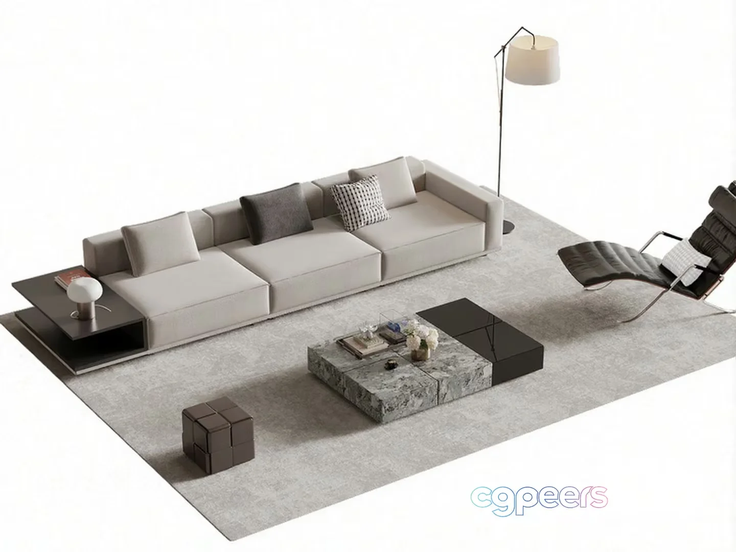 Modern Living Room 3D Model – 9740 – VRAY Render