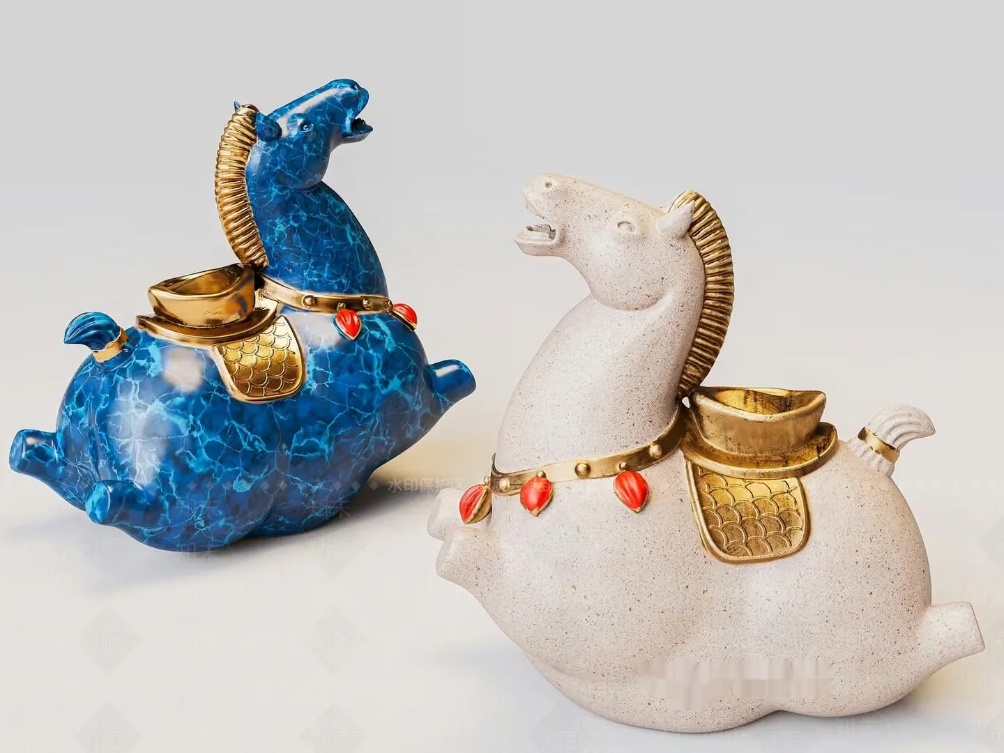 These Are Two Ceramic Animal Figurines 3D Model – 12112 – VRAY Render
