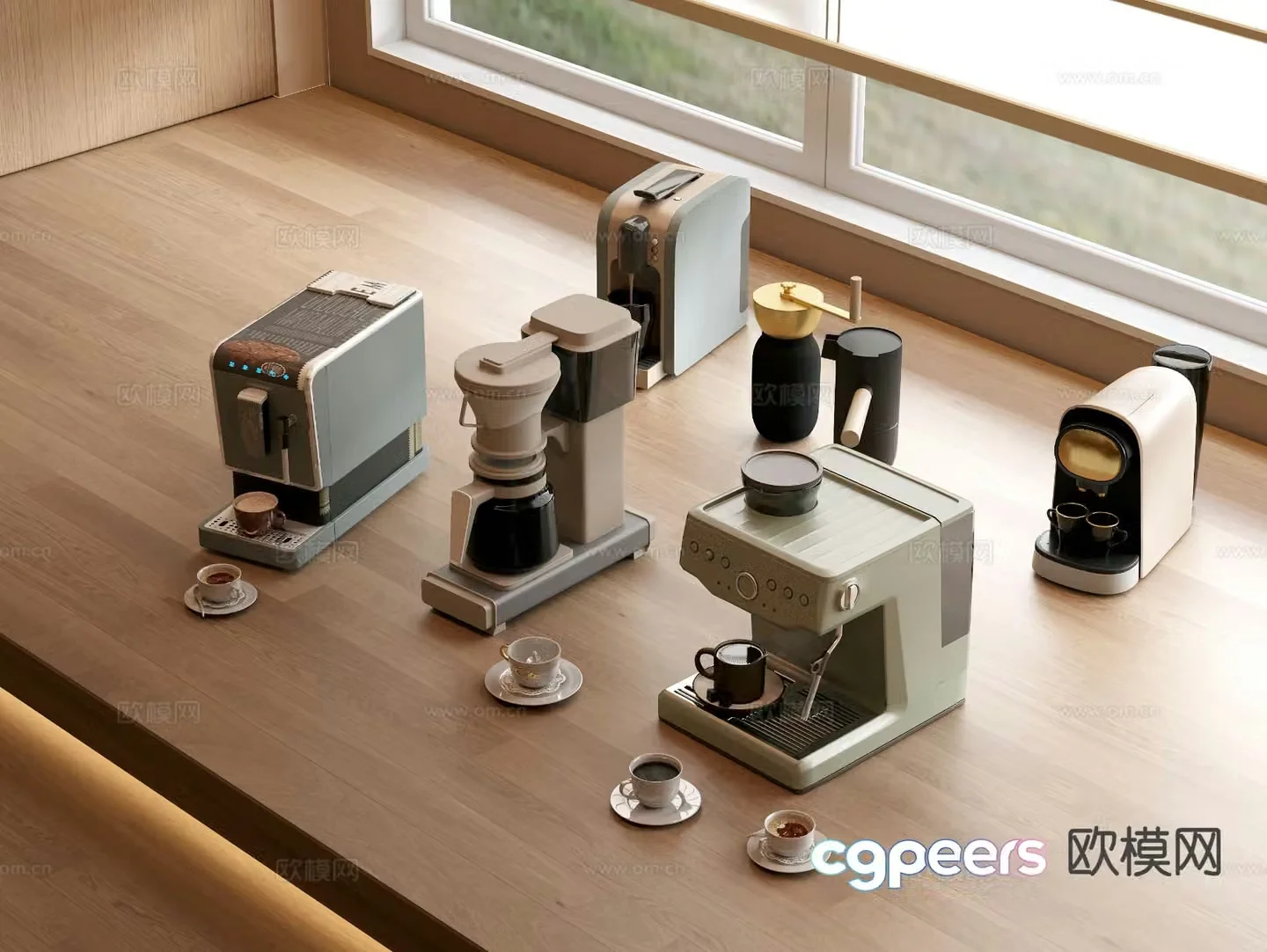 Coffee machine grinder coffee cup 3d model