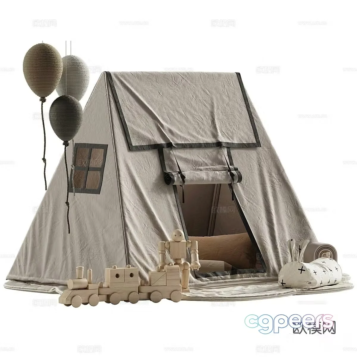 Modern tent bed fabric children’s bed creative children’s bed 3d model